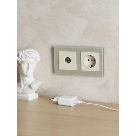 Рамка 2-м BRITE РУ-2-2-БрД стекло дым. IEK BR-M22-G-K30