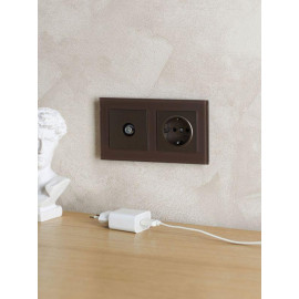 Рамка 2-м BRITE РУ-2-2-БрТБ стекло темн. бронза IEK BR-M22-G-K45