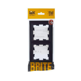 Рамка 2-м BRITE РУ-2-БрЧ черн. IEK BR-M22-K02