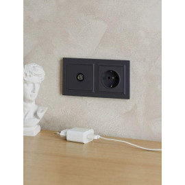 Рамка 2-м BRITE РУ-2-БрГ графит IEK BR-M22-K53