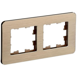 Рамка 2-м BRITE РУ-2-1-Бр метал. шампань RE AL IEK BR-M22-M-21-K37