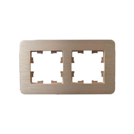 Рамка 2-м BRITE РУ-2-1-Бр метал. шампань RE AL IEK BR-M22-M-21-K37