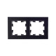 Рамка 2-м BRITE РУ-2-1-БрЧ металл черн. IEK BR-M22-M-K02