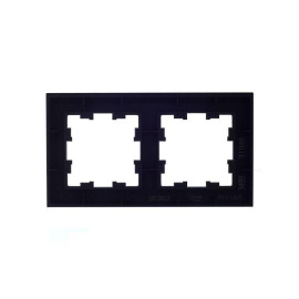 Рамка 2-м BRITE РУ-2-1-БрЧ металл черн. IEK BR-M22-M-K02
