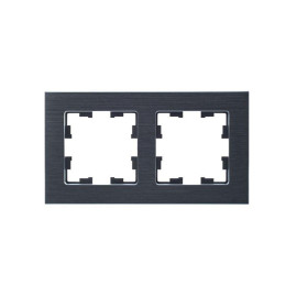 Рамка 2-м BRITE РУ-2-1-БрА металл алюм. IEK BR-M22-M-K47