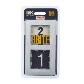 Рамка 2-м BRITE РУ-2-1-БрА металл алюм. IEK BR-M22-M-K47