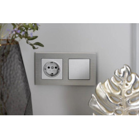 Рамка 2-м BRITE РУ-2-1-БрА металл алюм. IEK BR-M22-M-K47