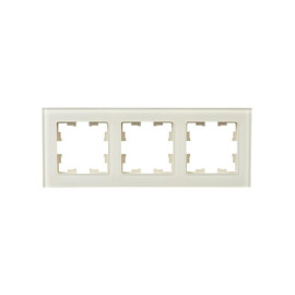 Рамка 3-м BRITE РУ-3-2-БрВа стекло ванильн. IEK BR-M32-G-K10
