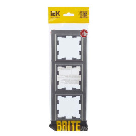 Рамка 3-м BRITE РУ-3-БрС сталь IEK BR-M32-K46