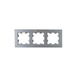 Рамка 3-м BRITE РУ-3-1-БрА металл алюм. IEK BR-M32-M-K47