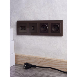 Рамка 4-м BRITE РУ-4-2-БрТБ стекло темн. бронза IEK BR-M42-G-K45