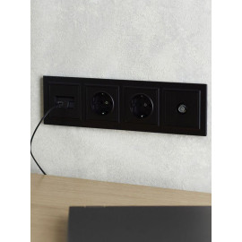 Рамка 4-м BRITE РУ-4-БрЧ черн. IEK BR-M42-K02