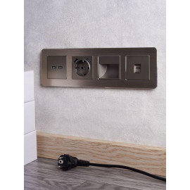 Рамка 4-м BRITE РУ-4-1-Бр метал. шампань RE AL IEK BR-M42-M-21-K37