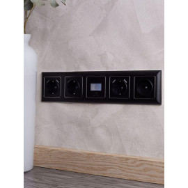 Рамка 5-м BRITE РУ-5-Бр хром/черн. IEK BR-M52-12-2-K23