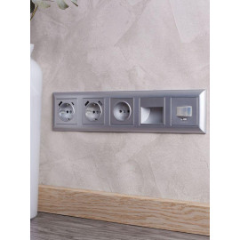 Рамка 5-м BRITE РУ-5-Бр алюм./алюм. IEK BR-M52-12-K47