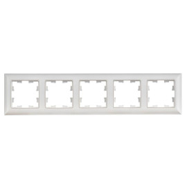 Рамка 5-м BRITE РУ-5-БрАБ арктич. бел./бел. IEK BR-M52-12-K91