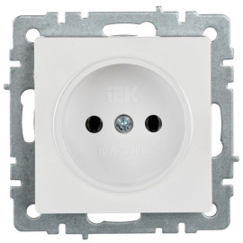 Розетка BRITE РС10-1-0-БрБ 10А без заземл. без защ. шторок механизм бел. IEK BR-R10-10-K01
