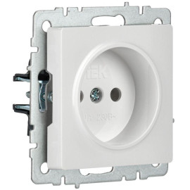 Розетка BRITE РС10-1-0-БрБ 10А без заземл. без защ. шторок механизм бел. IEK BR-R10-10-K01