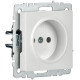 Розетка BRITE РС10-1-0-БрБ 10А без заземл. без защ. шторок механизм бел. IEK BR-R10-10-K01