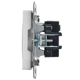 Розетка BRITE РС10-1-0-БрБ 10А без заземл. без защ. шторок механизм бел. IEK BR-R10-10-K01