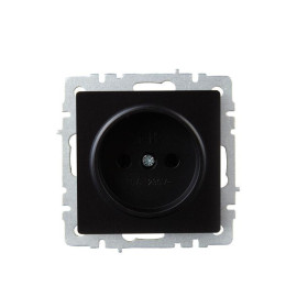 Розетка BRITE РС10-1-0-БрЧ 10А без заземл. без защ. шторок механизм черн. IEK BR-R10-10-K02