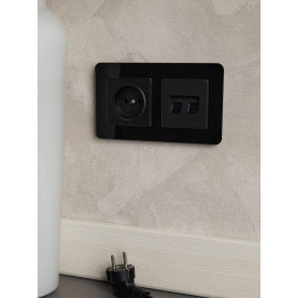 Розетка BRITE РС10-1-0-БрЧ 10А без заземл. без защ. шторок механизм черн. IEK BR-R10-10-K02