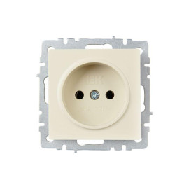 Розетка BRITE РС10-1-0-БрКр 10А без заземл. без защ. шторок механизм беж. IEK BR-R10-10-K10