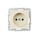 Розетка BRITE РС10-1-0-БрКр 10А без заземл. без защ. шторок механизм беж. IEK BR-R10-10-K10
