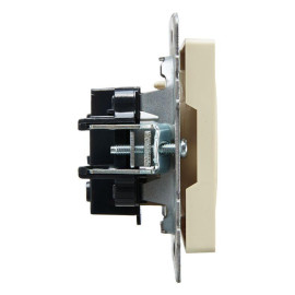 Розетка BRITE РС10-1-0-БрКр 10А без заземл. без защ. шторок механизм беж. IEK BR-R10-10-K10