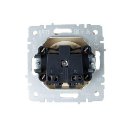 Розетка BRITE РС10-1-0-БрКр 10А без заземл. без защ. шторок механизм беж. IEK BR-R10-10-K10