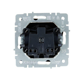 Розетка 1-м СП BRITE РС10-1-0-БрМ 10А без заземл. без защ. шторок механизм маренго IEK BR-R10-10-K35