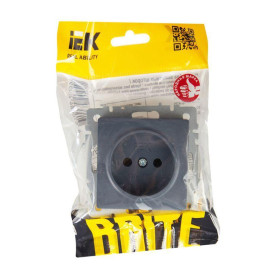 Розетка 1-м СП BRITE РС10-1-0-БрМ 10А без заземл. без защ. шторок механизм маренго IEK BR-R10-10-K35