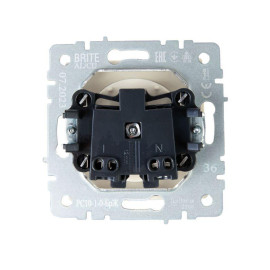 Розетка 1-м СП BRITE РС10-1-0-БрЖ 10А без заземл. без защ. шторок механизм жемчуж. IEK BR-R10-10-K36