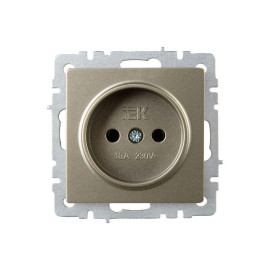 Розетка BRITE РС10-1-0-БрШ 10А без заземл. без защ. шторок механизм шампань IEK BR-R10-10-K37