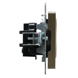 Розетка BRITE РС10-1-0-БрШ 10А без заземл. без защ. шторок механизм шампань IEK BR-R10-10-K37