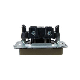 Розетка BRITE РС10-1-0-БрШ 10А без заземл. без защ. шторок механизм шампань IEK BR-R10-10-K37