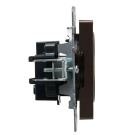 Розетка 1-м СП BRITE РС10-1-0-БрТБ 10А без заземл. без защ. шторок механизм бронза IEK BR-R10-10-K45