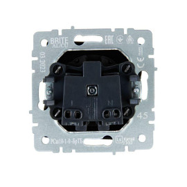 Розетка 1-м СП BRITE РС10-1-0-БрТБ 10А без заземл. без защ. шторок механизм бронза IEK BR-R10-10-K45