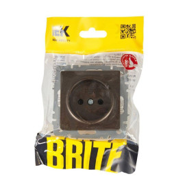 Розетка 1-м СП BRITE РС10-1-0-БрТБ 10А без заземл. без защ. шторок механизм бронза IEK BR-R10-10-K45