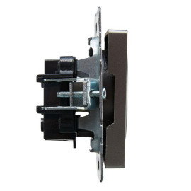 Розетка 1-м СП BRITE РС10-1-0-БрС 10А без заземл. без защ. шторок механизм сталь IEK BR-R10-10-K46