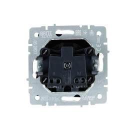 Розетка 1-м СП BRITE РС10-1-0-БрС 10А без заземл. без защ. шторок механизм сталь IEK BR-R10-10-K46