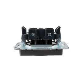 Розетка 1-м СП BRITE РС10-1-0-БрС 10А без заземл. без защ. шторок механизм сталь IEK BR-R10-10-K46