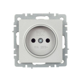 Розетка BRITE РС10-1-0-БрА 10А без заземл. без защ. шторок механизм алюм. IEK BR-R10-10-K47