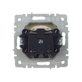 Розетка BRITE РС10-1-0-БрА 10А без заземл. без защ. шторок механизм алюм. IEK BR-R10-10-K47