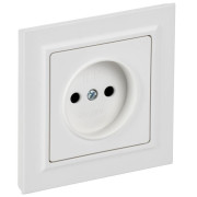 Розетка BRITE РСР10-1-0-БрАБ 10А в сборе без заземл. без защ. шторок арктич. бел. IEK BR-R10-10-K91-F