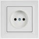 Розетка BRITE РСР10-1-0-БрАБ 10А в сборе без заземл. без защ. шторок арктич. бел. IEK BR-R10-10-K91-F