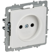 Розетка BRITE РС10-1-0-БрАБ 10А без заземл. без защ. шторок механизм арктич. бел. IEK BR-R10-10-K91