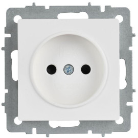 Розетка BRITE РС10-1-0-БрАБ 10А без заземл. без защ. шторок механизм арктич. бел. IEK BR-R10-10-K91