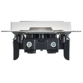 Розетка BRITE РС10-1-0-БрАБ 10А без заземл. без защ. шторок механизм арктич. бел. IEK BR-R10-10-K91