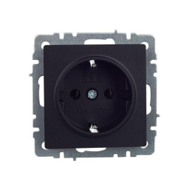 Розетка BRITE РС11-1-0-БрЧ 16А с заземл. без защ. шторки механизм черн. IEK BR-R11-16-K02